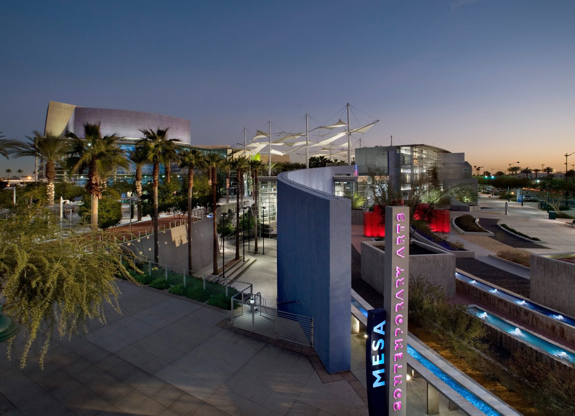 Aerial of Mesa Arts Center in Mesa, AZ