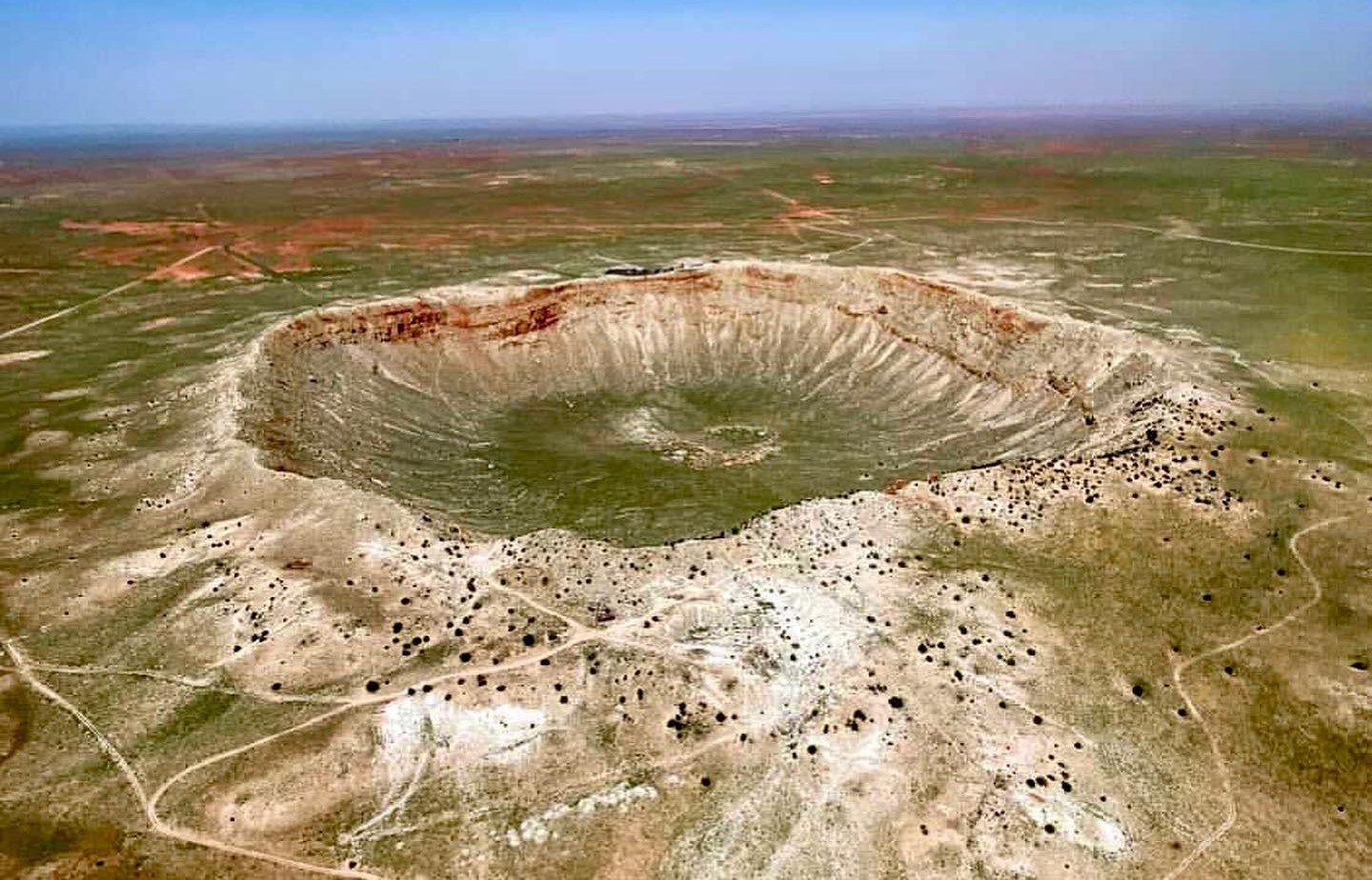 Aerial shot of the Meteor Crater