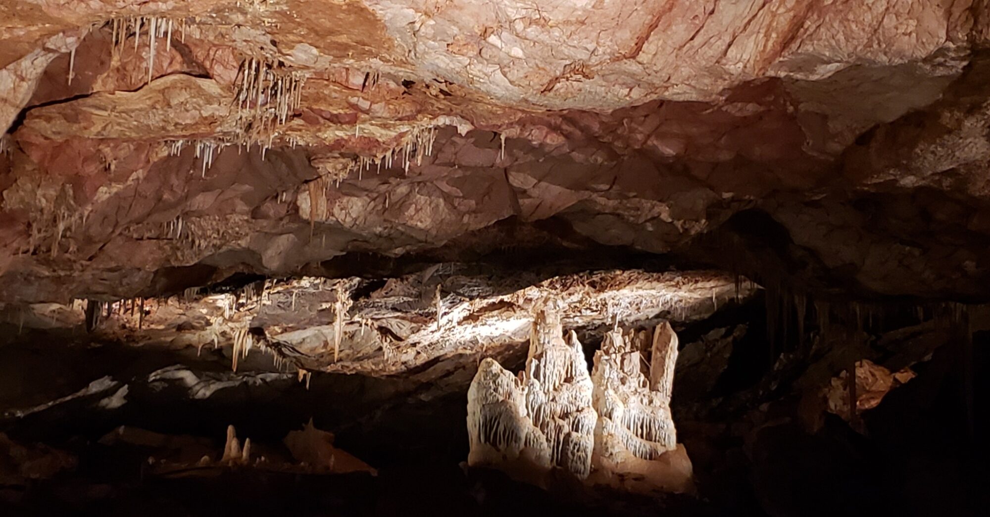 Stalactites and Stalagmites inside the Kartchner Caverns in Arizona.