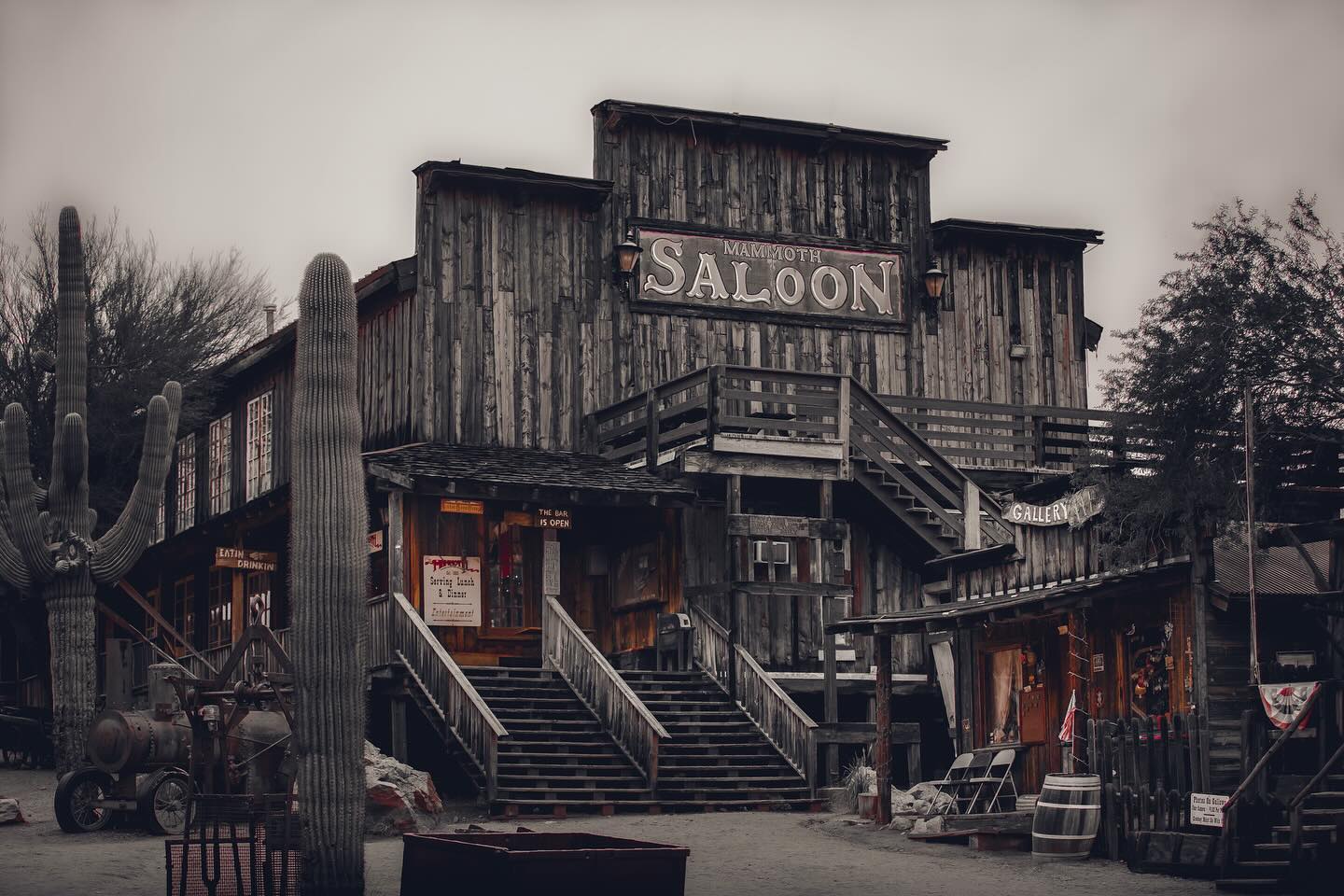 Exterior shot of the Goldfield ghost town in Arizona.